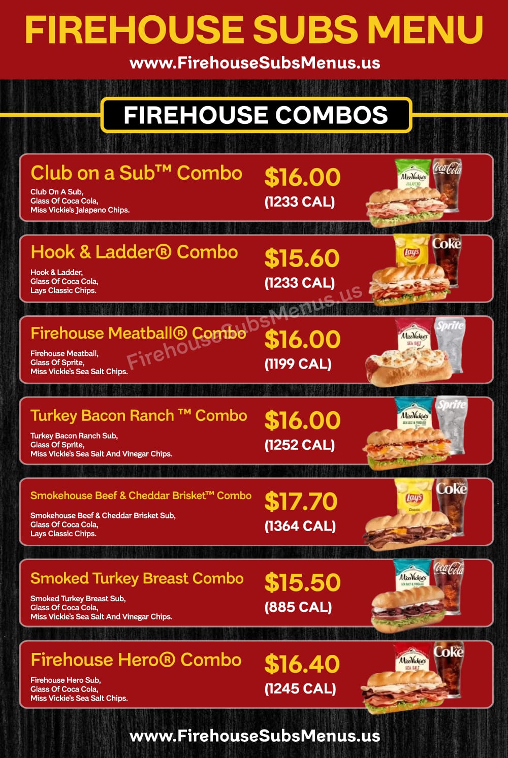 Firehouse Subs Abilene Menu With Prices, Calories, Location & Reviews (2026) 16 Firehouse Combos