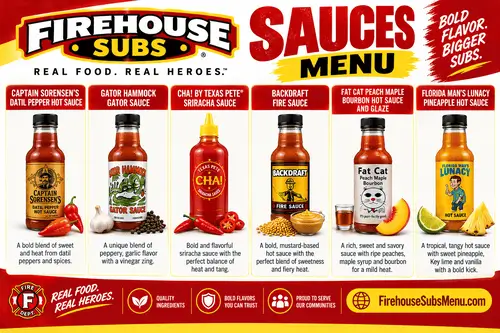 Firehouse Subs Sauces Menu
