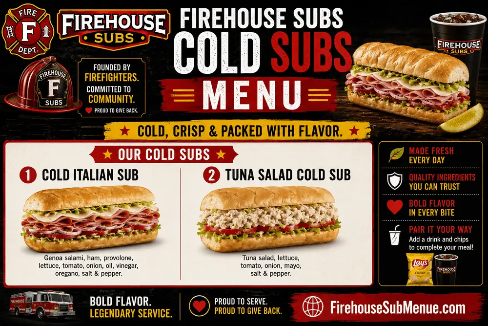 Firehouse Subs Cold Subs Menu with Prices and pictures 3 Firehouse Subs Cold Subs Menu