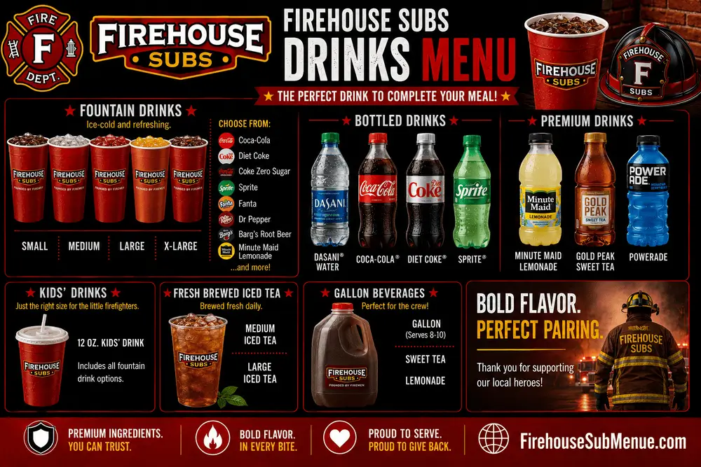 Firehouse Subs Drinks Menu with Prices and pictures 15 Firehouse Subs Drinks Menu
