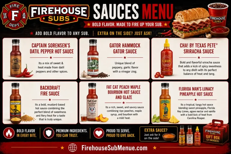 Firehouse Subs Sauces Menu with Prices and pictures 6 Firehouse Subs Sauces Menu