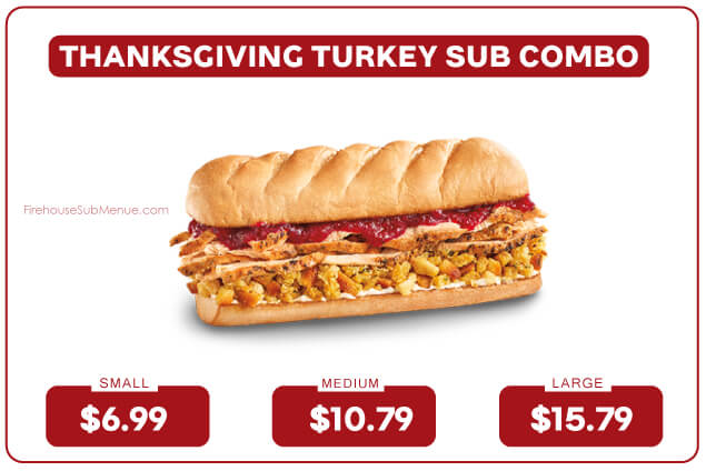 Thanksgiving Turkey Sub Combo