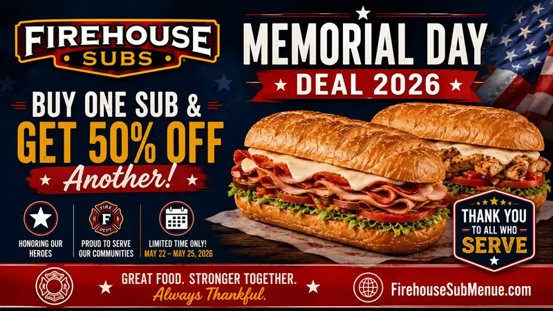 Firehouse Subs Memorial Day Deal