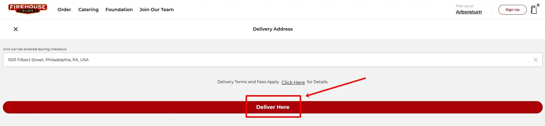 Click "Deliver Here"