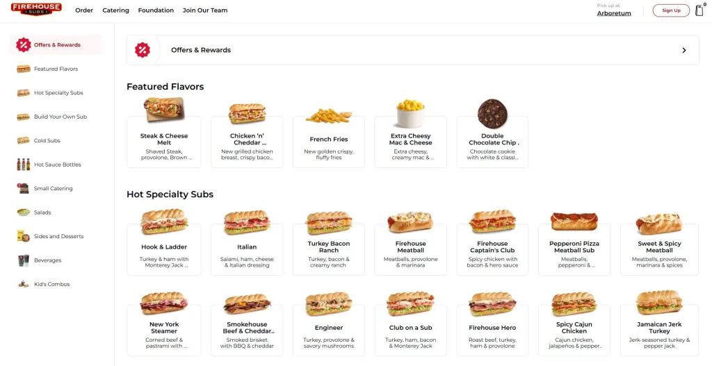 Firehouse Subs Menu