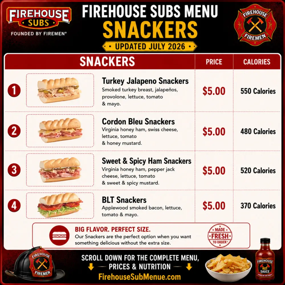 Firehouse Subs Menu Snackers