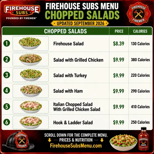 Firehouse Subs Menu Chopped Salads September 2026