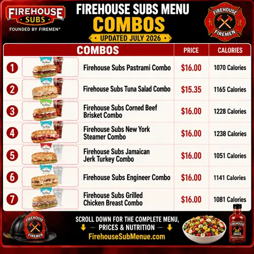 Firehouse Combos Menu September 2026