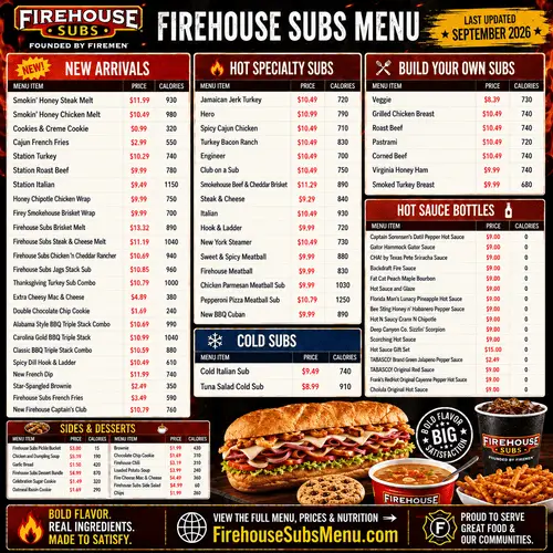 Firehouse Subs Menu