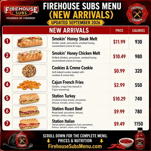 Firehouse Subs Menu New Arrivals September 2026